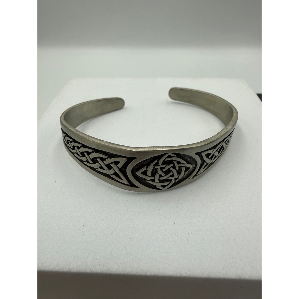 Celtic Knot Cuff Bracelet Silver Tone Viking Norse Eternal‎ Knot Bangle